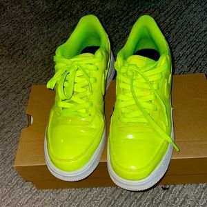 Lime green patent leather Youth Air Force 1.